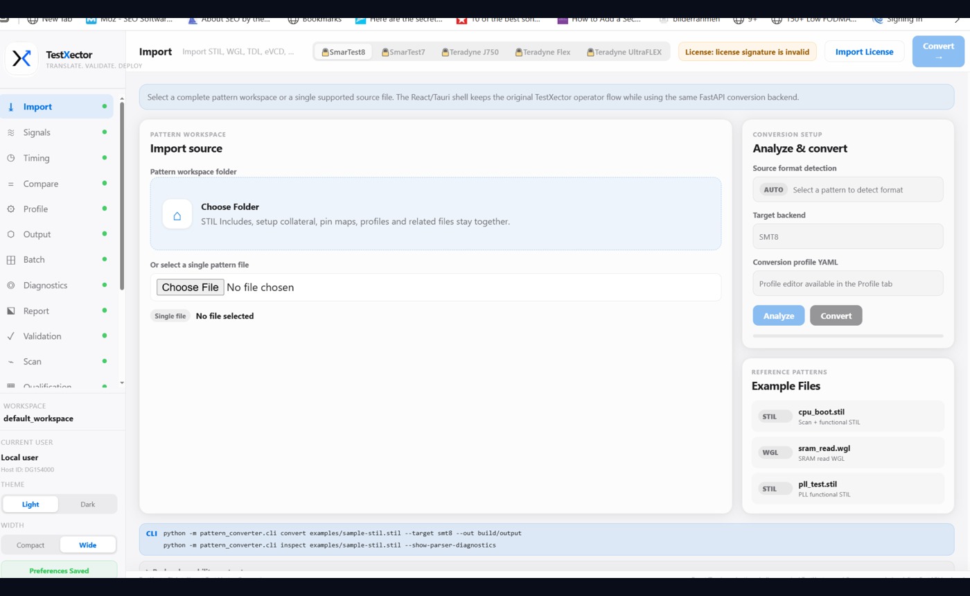 TestXector import workspace